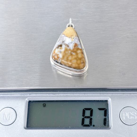 Estate Sterling Silver 925 Ocean Jasper Pendant - Picture 7 of 7